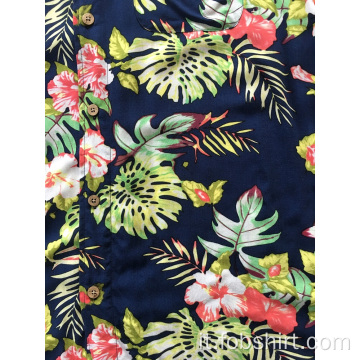 Camicia in cotone stampa Hawaii per mare